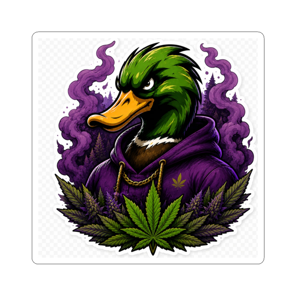 Mallard Grove Premium Cannabis Apparel Purple Smoke Sticker