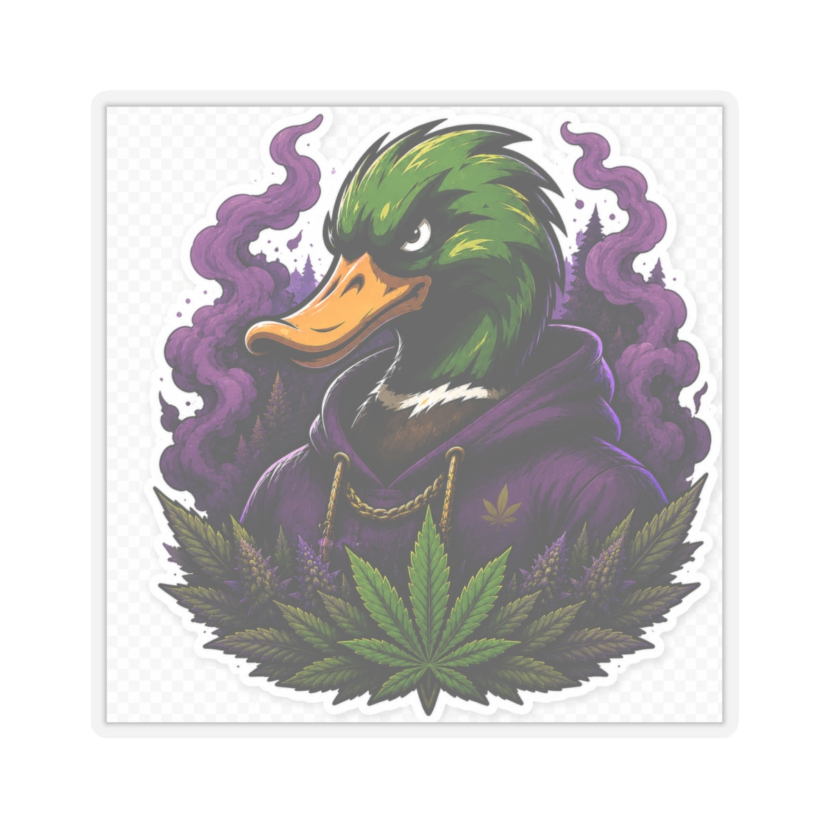 Mallard Grove Premium Cannabis Apparel Purple Smoke Sticker