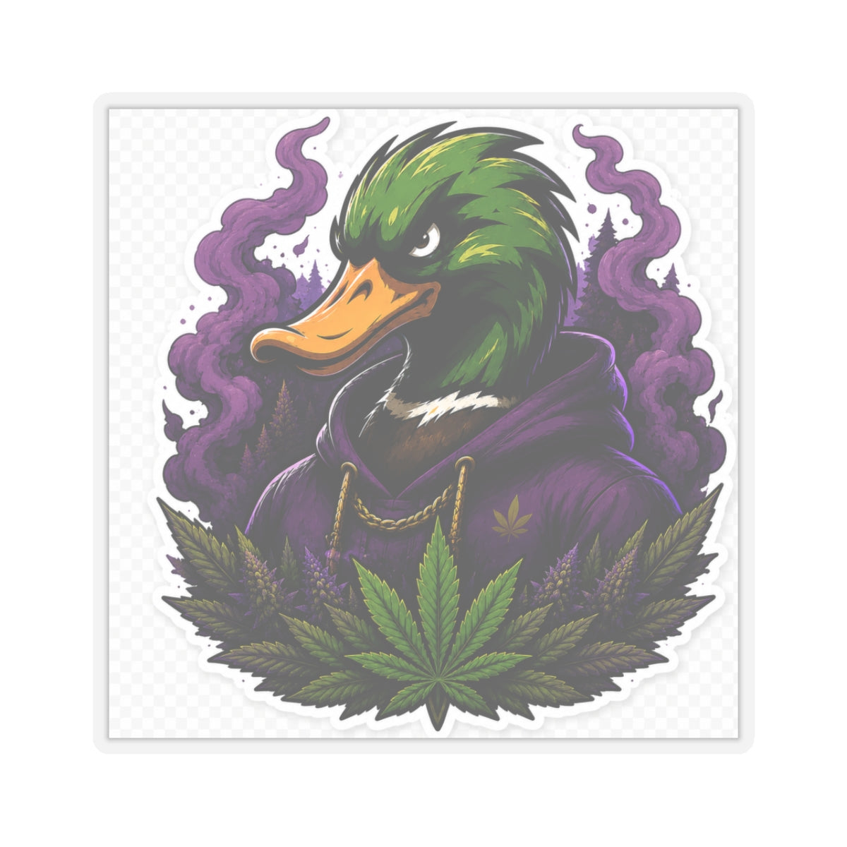 Mallard Grove Premium Cannabis Apparel Purple Smoke Sticker