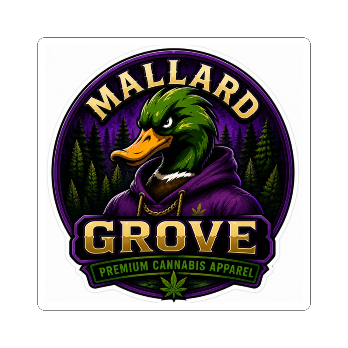 Mallard Grove Premium Cannabis Apparel Hoodie Sticker