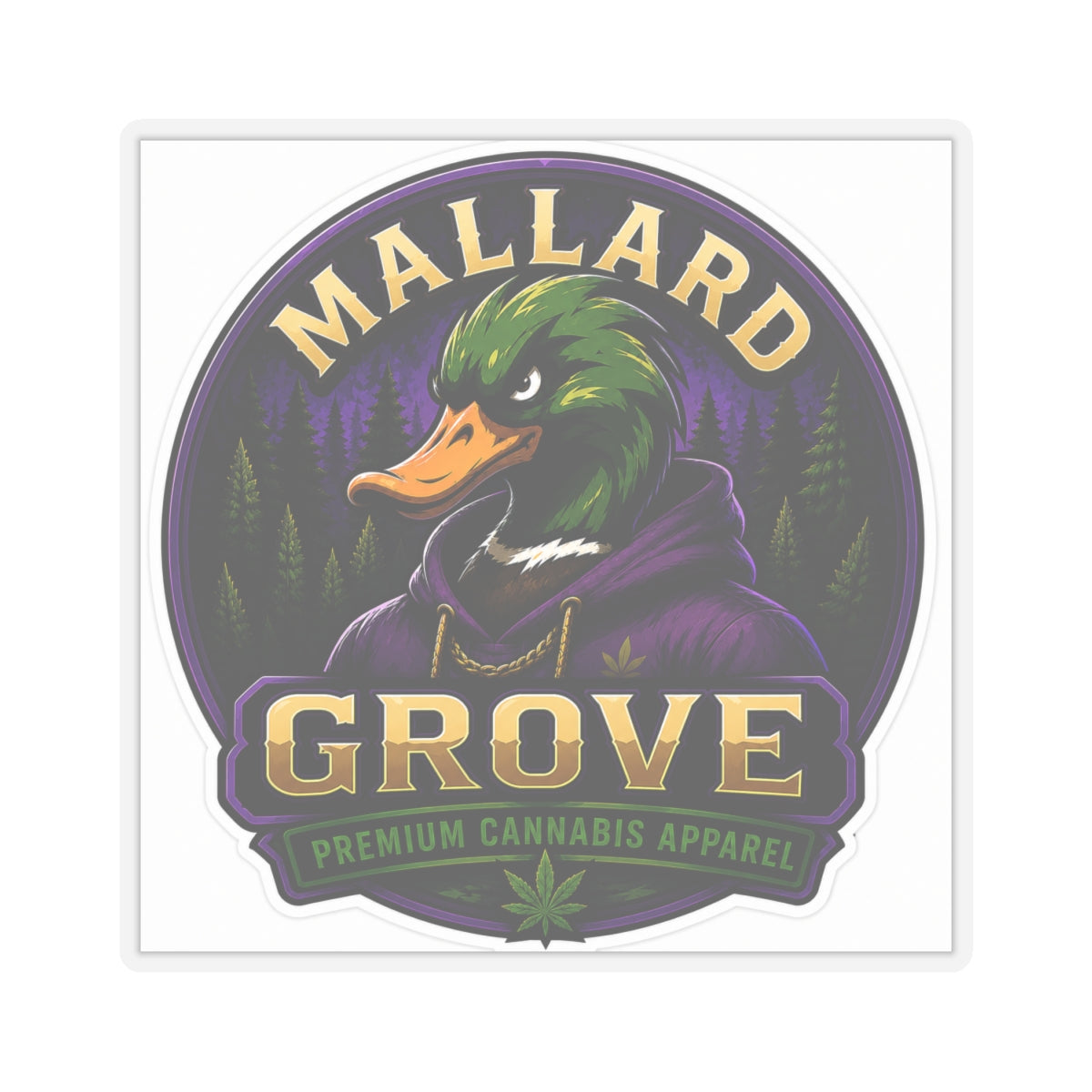 Mallard Grove Premium Cannabis Apparel Hoodie Sticker
