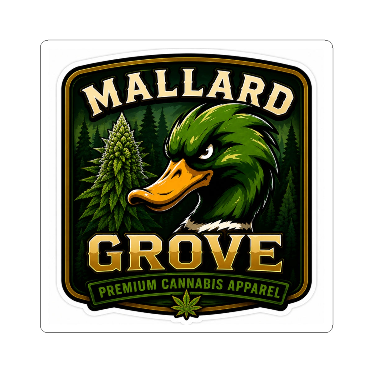 Mallard Grove Premium Cannabis Apparel Trees Sticker