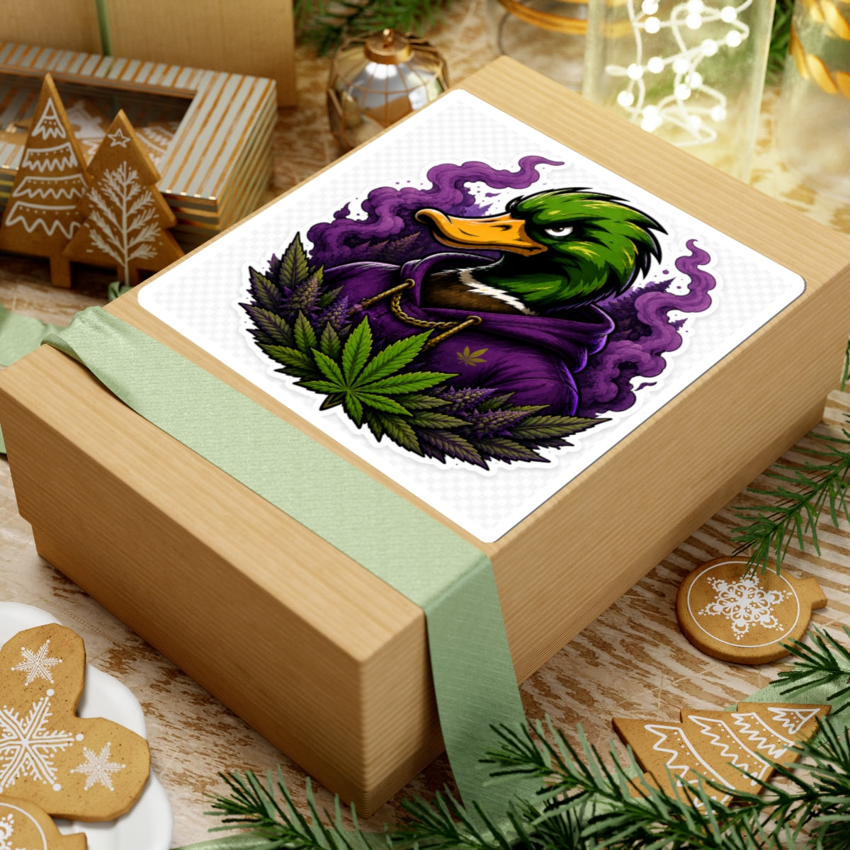 Mallard Grove Premium Cannabis Apparel Purple Smoke Sticker
