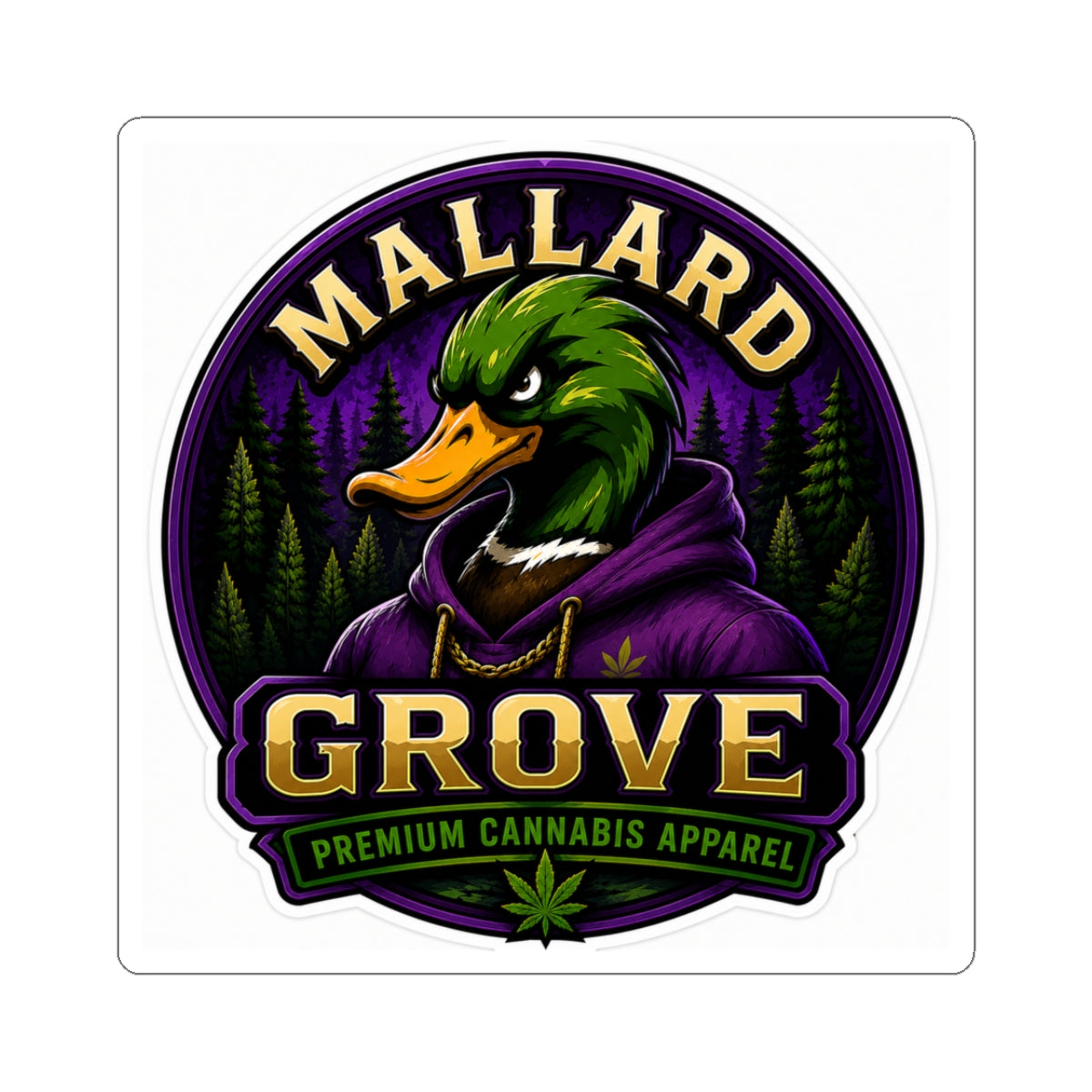 Mallard Grove Premium Cannabis Apparel Hoodie Sticker