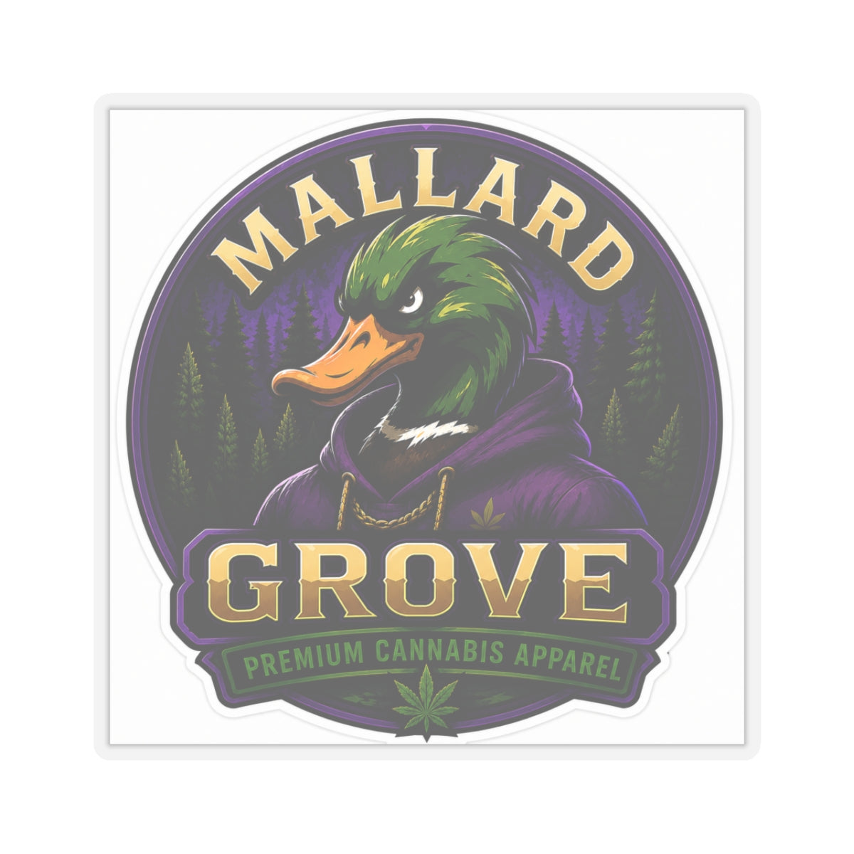 Mallard Grove Premium Cannabis Apparel Hoodie Sticker